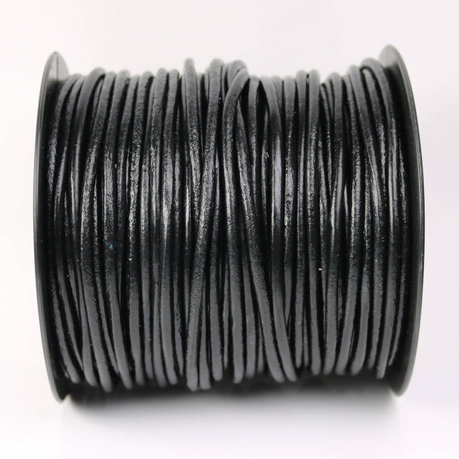 Wholesale Lot 30 feet Black Leather Cord - 3mm Genuine Leather Round Cord - USA Seller