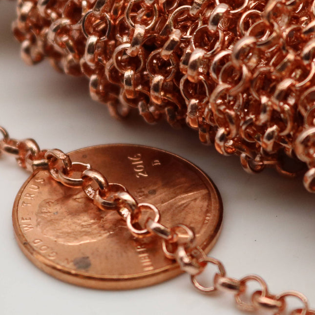 NEWnew 10 feet Copper Plated Rolo Chain bulk Chain, Copper SOLDERED Rolo Chain - 3.1mm Soldered Links - 31BL