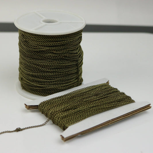 NEWnew 32 ft Antique Brass Bronze Solder LARGE Link Curb Chain VINTAGE Style  - 1.6mmx2.0mm SOLDERED Link - 1.6L