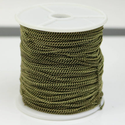 300 ft Antique Brass Bronze Solder LARGE Link Curb Chain VINTAGE Style  - 1.6mmx2.0mm SOLDERED Link - 1.6L