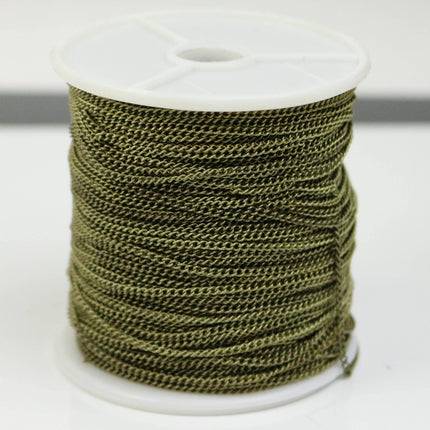 NEWnew 10 ft Antique Brass Bronze Solder 1.6mm LARGE Link Curb Chain VINTAGE Style  - 1.6mmx2.0mm SOLDERED Link - 1.6L