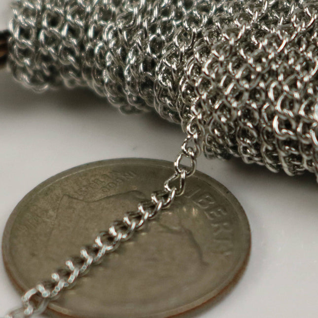 NEWnew 10 ft Rhodium Plated Solder LARGE Link Curb Chain  - 1.6mmx2.0mm SOLDERED Link - 1.6L