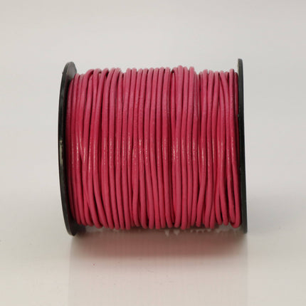 5 feet Fuchsia Pink Leather Cord - 2mm Genuine Leather Round Cord (08)