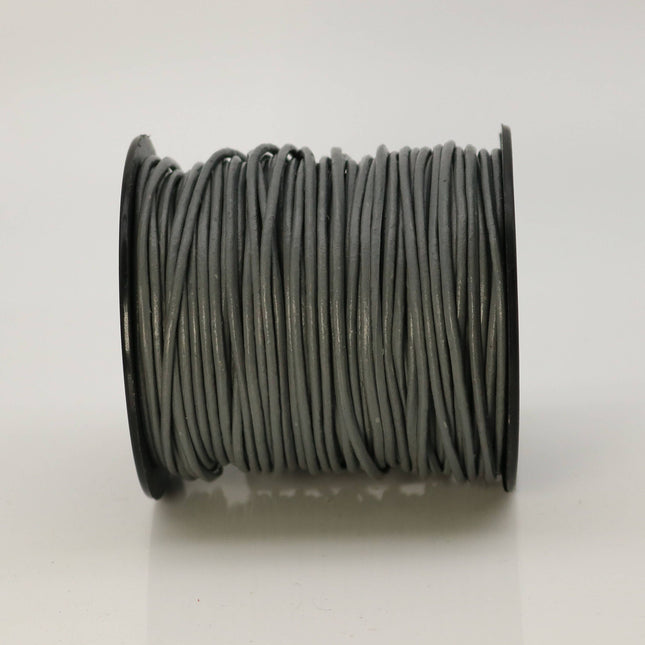 5 feet Slate Gray Leather Cord - 2mm Genuine Leather Round Cord (10)