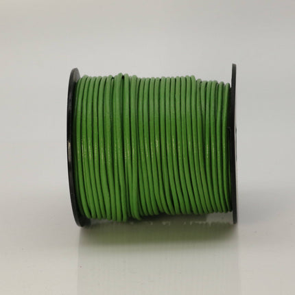 5 feet Light Green Leather Cord - 2mm Genuine Leather Round Cord (12)