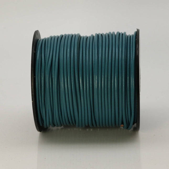 5 feet Ocean Blue Leather Cord - 2mm Genuine Leather Round Cord (13)