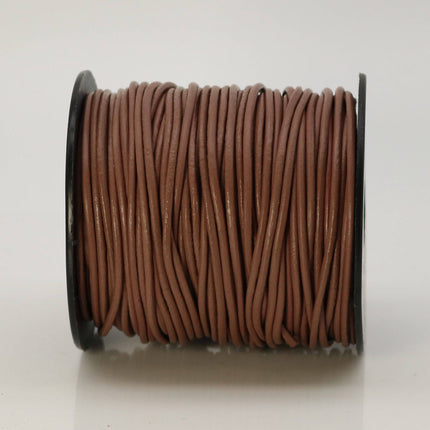 5 feet Light Brown Leather Cord - 2mm Genuine Leather Round Cord (20)