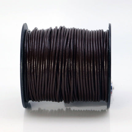 5 feet Coffee Brown Leather Cord - 2mm Genuine Leather Round Cord (23)