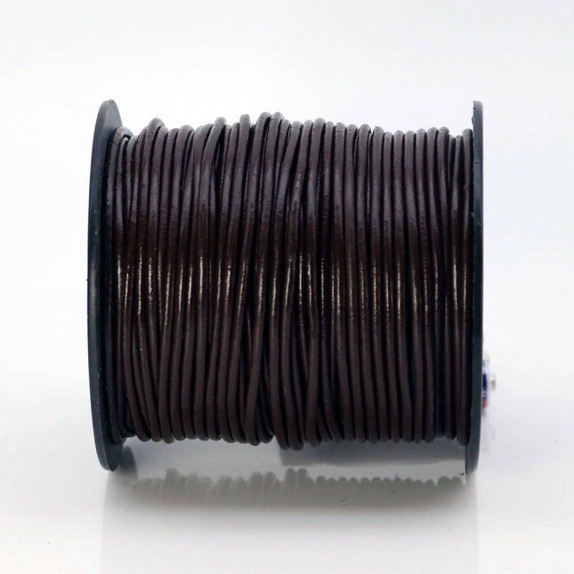 5 feet Coffee Brown Leather Cord - 2mm Genuine Leather Round Cord (23)