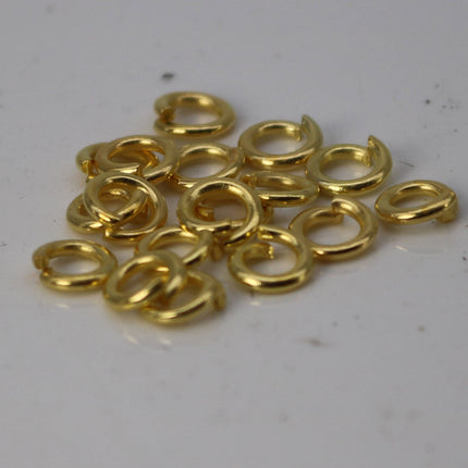 100 pcs of 6mm Thick Jump Rings - Gold Plated Jumpring Jump Ring 6x1.2mm 16 Gauge 16G Bulk Jumprings Open  12x6mm