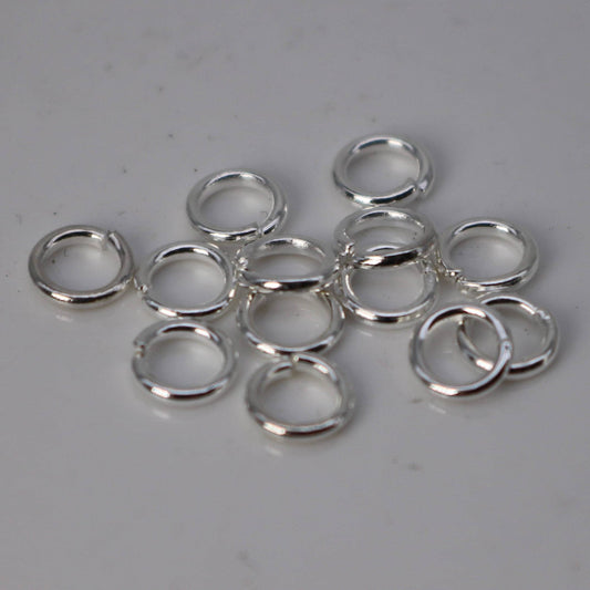 200 pcs of 5mm Jump Rings, Sterling Silver Plated Jump Rings Open 5mmx1.0mm 18 Gauge 18G  Link Connector Open Jump O Ring - 10x5mm