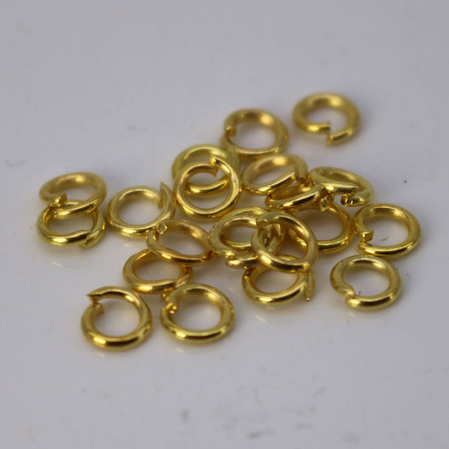 200 pcs of 5mm Jump Rings, Gold Plated Jump Rings Open 5mmx1.0mm 18 Gauge 18G  Link Connector Open Jump O Ring -  10x5mm