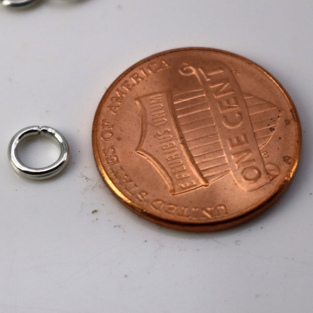 200 pcs of 5mm Jump Rings, Rhodium Plated Jump Rings Open 5mmx1.0mm 18 Gauge 18G  Link Connector Open Jump O Ring -  10x5mm