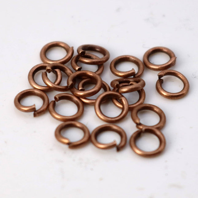 200 pcs of 5mm Jump Rings, Antique Copper Jump Rings Open 5mmx1.0mm 18 Gauge 18G  Link Connector Open Jump O Ring -  10x5mm