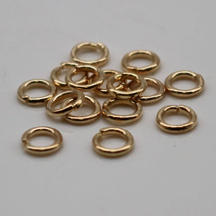 200 pcs of 5mm Jump Rings, Pinky Gold Champagne Gold Plated Jump Rings Open 5mmx1.0mm 18 Gauge 18G  Link Connector Open Jump  10x5mm