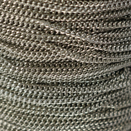 300 feet spool of Rhodium Plated SOLDERED FACET Curb Chain - 2.3mm Solder link - with Free Matching Jumpring (100pcs) - 2.3F