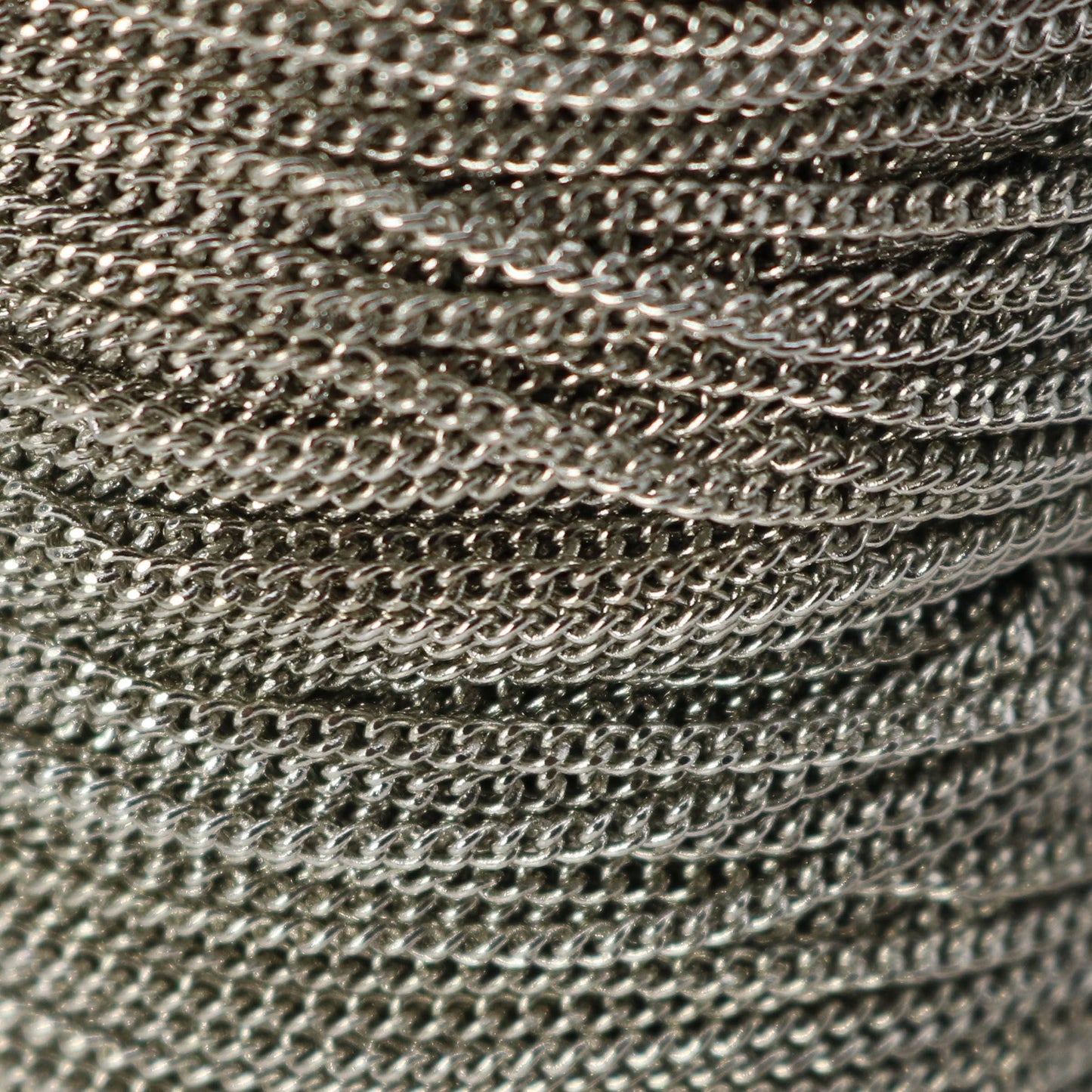 100 feet spool of Rhodium Plated SOLDERED FACET Curb Chain - 2.3mm Solder link - with Free Matching Jumpring (100pcs) - 2.3F