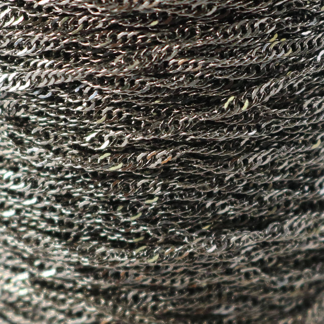32 feet spool of Gunmetal Plated SOLDERED TWIST Twisted Rope Curb Chain - 1.8mm width Solder link - with Free Jumpring (50pcs)