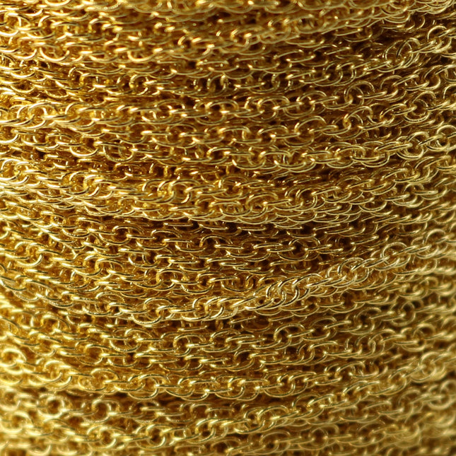 NEWnew 32 feet spool of Gold Plated SOLDERED ROPE Twisted Curb Chain - 2.0mm width Solder link -with Free Matching Jumpring(50pcs)