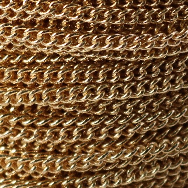 32 ft Champagne Gold (Pinky Gold) Plated SOLDERED FACET sturdy Chunky - 2.7mm width Solder link - with Free Jumpring (50pcs) - 27CURB