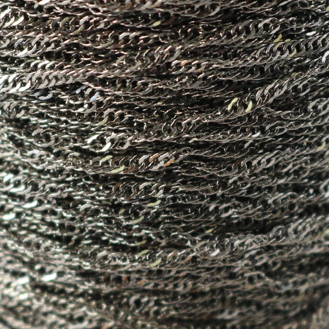 NEWnew 10 feet spool of Gunmetal Plated SOLDERED TWIST Twisted Rope Curb Chain - 1.8mm width Solder link - with Free Jumpring (10 pcs)