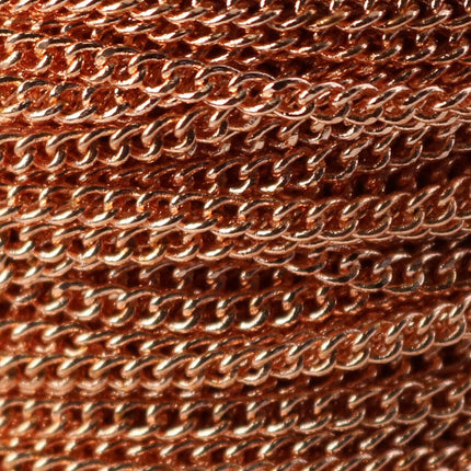 10 ft Copper (Bright Copper) Plated SOLDERED FACET sturdy Chunky - 2.7mm width Solder link - with Free Jumpring (10 pcs) - 27CURB