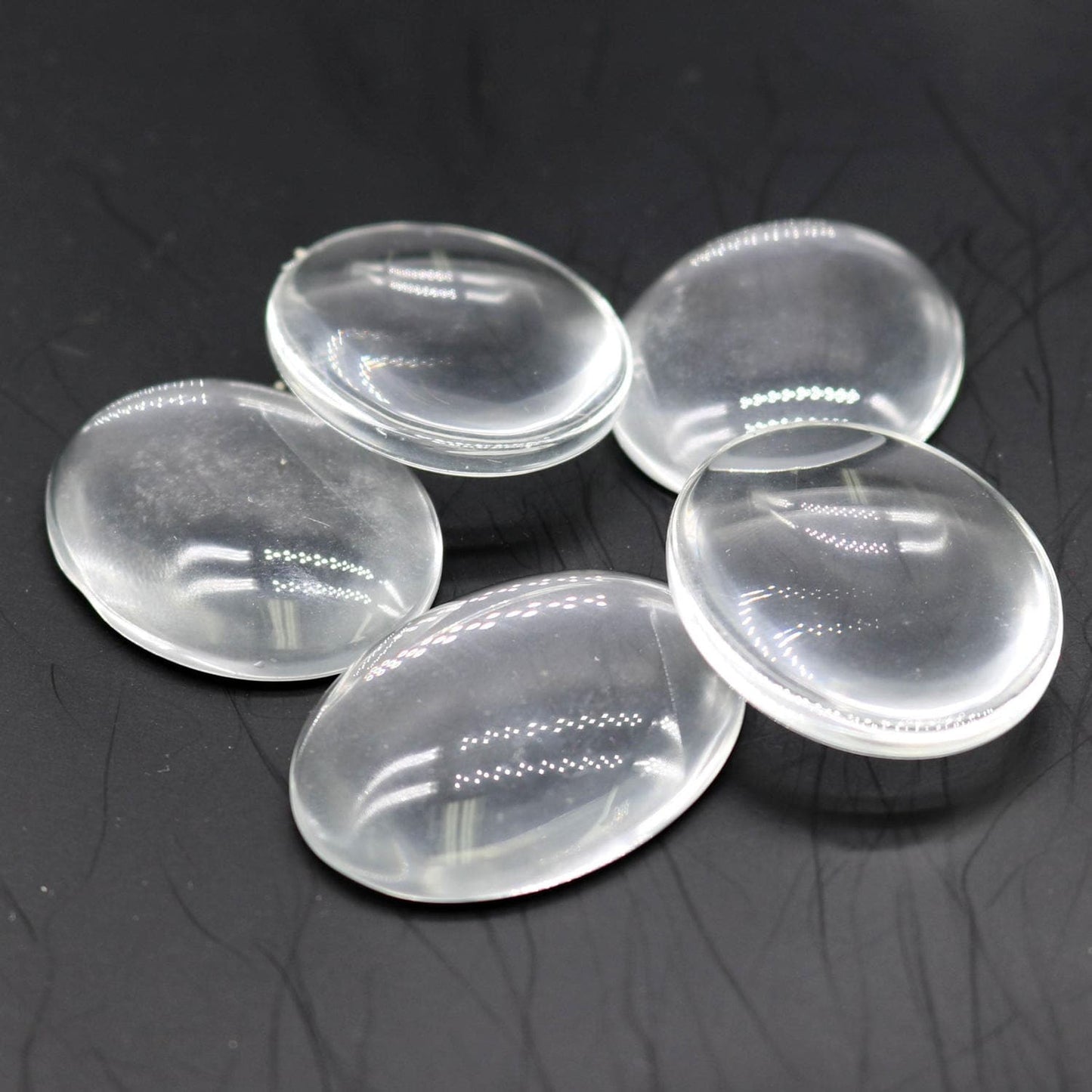 Pendant BEZELS with GLASS Magnifying OVAL Domes Cabochon - 5 sets 10 pcs  - for 30x40mm Cabochon - Antique Brass Bezel and Glass Cabochon