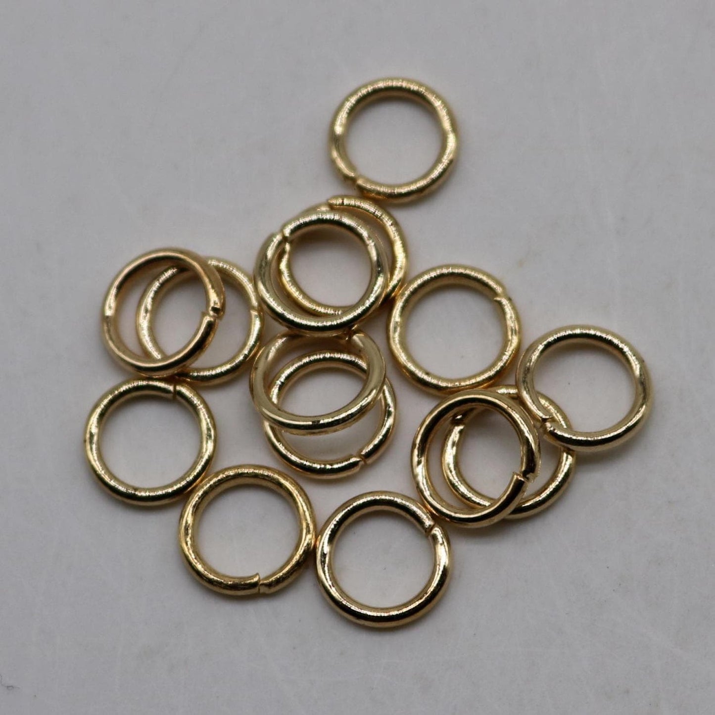 8mm Jump Rings, 100 Pinky Gold / Champagne Gold  Jump Rings Open 8x1.2mm 16 Gauge 16G Link Connector Open Jump Rings O Ring 12x8mm