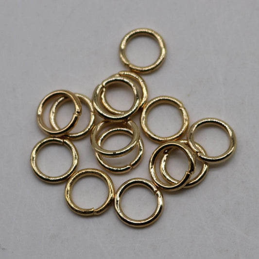 8mm Jump Rings, 100 Pinky Gold / Champagne Gold  Jump Rings Open 8x1.2mm 16 Gauge 16G Link Connector Open Jump Rings O Ring 12x8mm