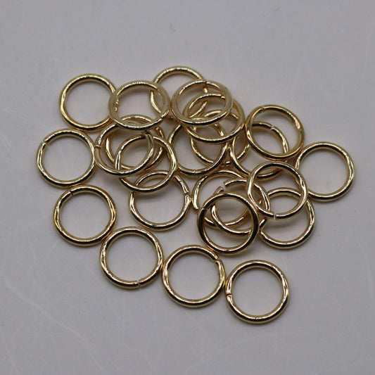 10mm Jump Rings, 50 Pinky Gold / Champagne Gold Jump Rings Open 10x1.2mm 16 Gauge 16G Link Connector Open Jump Rings O Ring 12x10mm