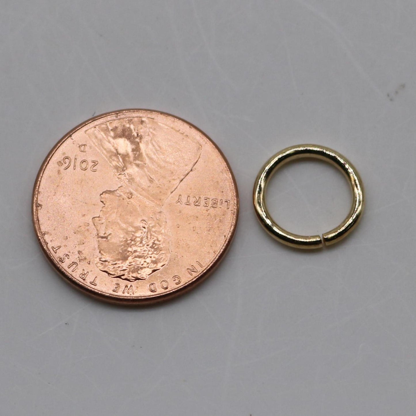 10mm Jump Rings, 50 Pinky Gold / Champagne Gold Jump Rings Open 10x1.2mm 16 Gauge 16G Link Connector Open Jump Rings O Ring 12x10mm