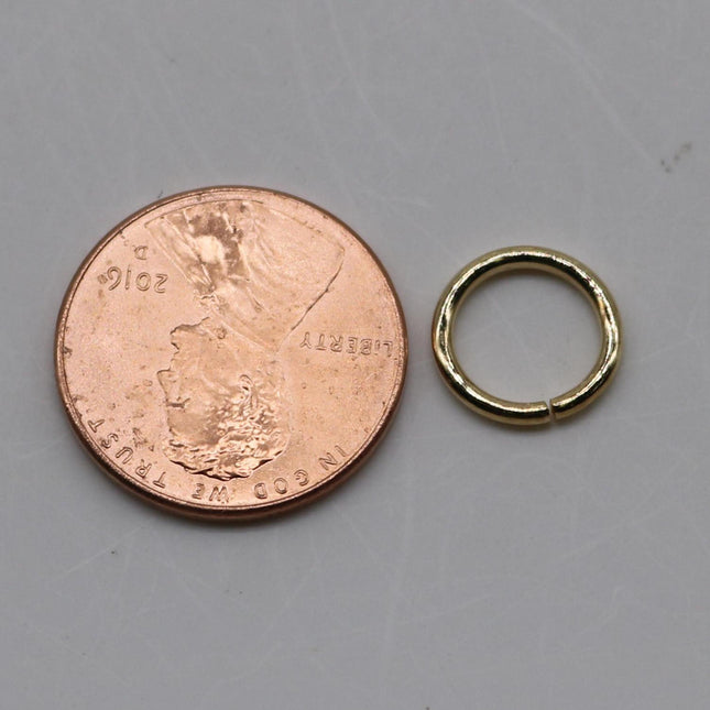 10mm Jump Rings, 50 Pinky Gold / Champagne Gold Jump Rings Open 10x1.2mm 16 Gauge 16G Link Connector Open Jump Rings O Ring 12x10mm