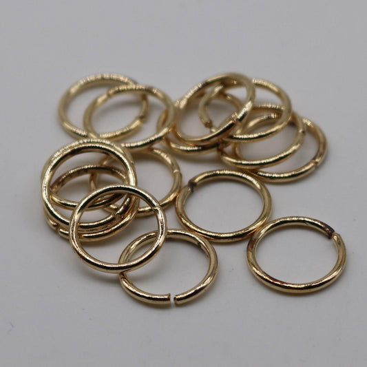 12mm Jump Rings, 50 pcs Pinky Gold / Champagne Gold  Jump Rings Open 12x1.2mm 16 Gauge 16G Link Connector Open Jump Rings O Ring 12x12mm