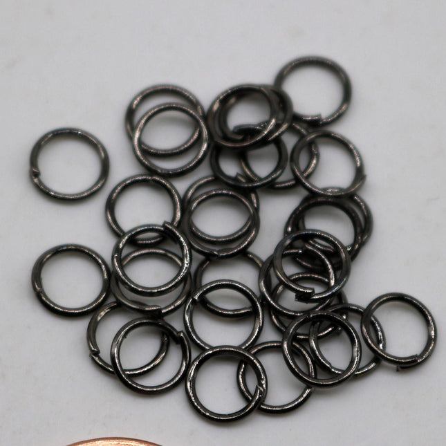 200 pcs of 6mm Jump Rings, Gunmetal Jump Rings Open 6x0.7mm 21 Gauge 21G  Link Connector Open Jump Rings 7x6mm