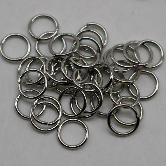 200 pcs of 6mm Jump Rings, Rhodium Plated Jump Rings Open 6x0.7mm 21 Gauge 21G  Link Connector Open Jump Rings 7x6mm