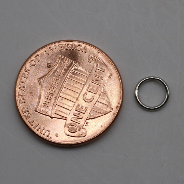 200 pcs of 6mm Jump Rings, Rhodium Plated Jump Rings Open 6x0.7mm 21 Gauge 21G  Link Connector Open Jump Rings 7x6mm