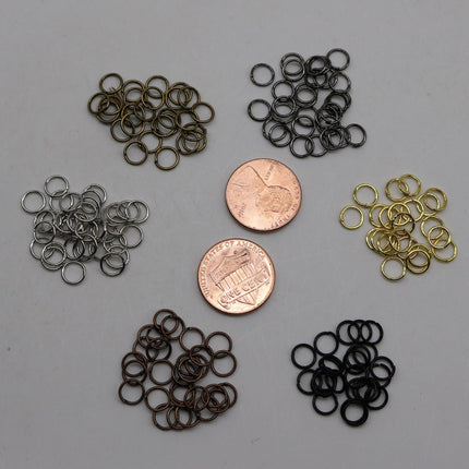200 pcs of 6mm Jump Rings, Rhodium Plated Jump Rings Open 6x0.7mm 21 Gauge 21G  Link Connector Open Jump Rings 7x6mm
