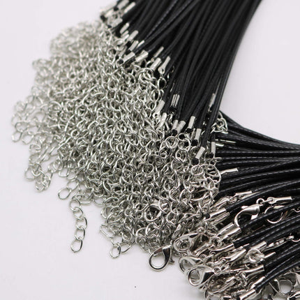 NEW 100 pcs 2.0mm 18-20 inch adjustable black compressed cotton quality necklace cord