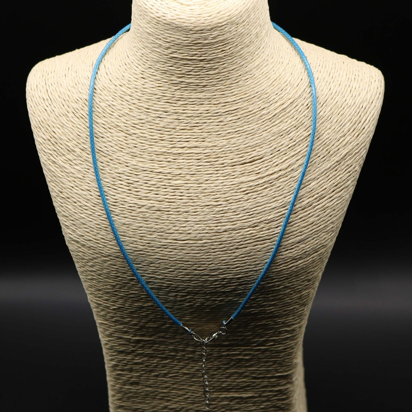 NEW 100 pcs 2.0mm 18-20 inch Adjustable compressed cotton quality necklace cord - Light Blue