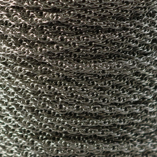 NEWnew 100 feet spool of Rhodium Plated SOLDERED ROPE Twisted Curb Chain - 2.0mm width Solder link - with Free Matching Jumpring (100 pcs)