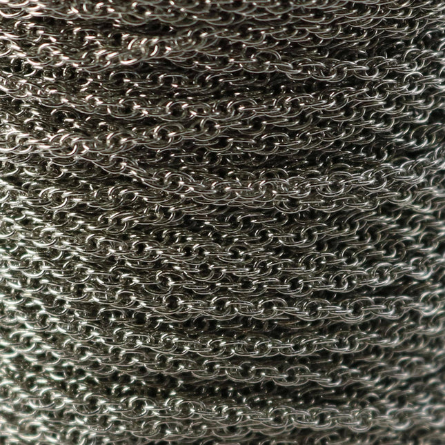 NEWnew 100 feet spool of Rhodium Plated SOLDERED ROPE Twisted Curb Chain - 2.0mm width Solder link - with Free Matching Jumpring (100 pcs)