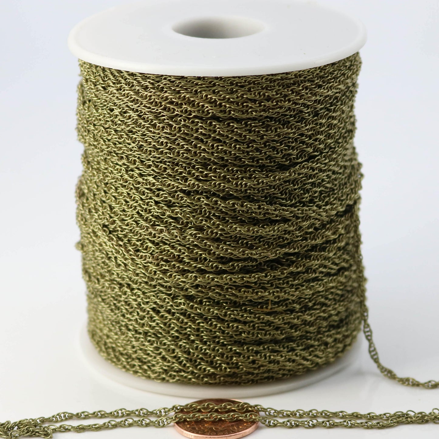 NEWnew 100 feet spool of Antique Brass Plated SOLDERED ROPE Twisted Curb Chain - 2.0mm width Solder link -w Free Matching Jumpring (100 pcs)