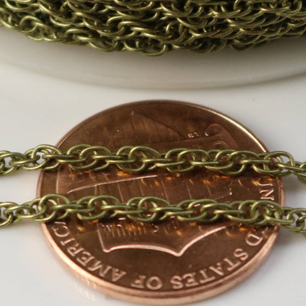 NEWnew 100 feet spool of Antique Brass Plated SOLDERED ROPE Twisted Curb Chain - 2.0mm width Solder link -w Free Matching Jumpring (100 pcs)