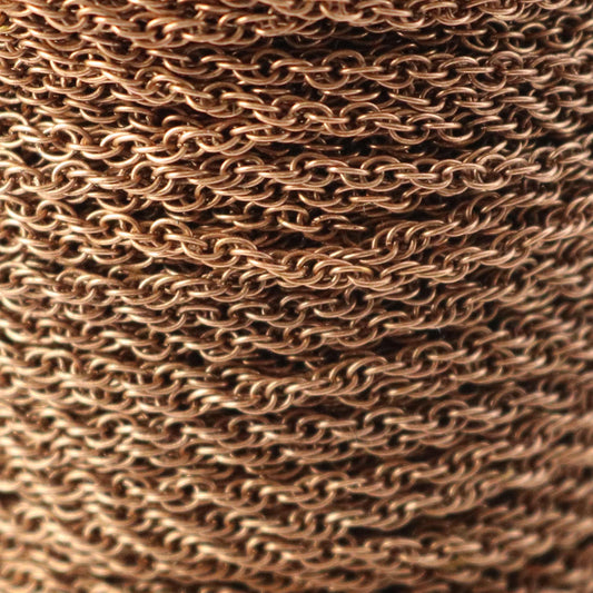 NEWnew 100 feet spool of Antique Copper Plated SOLDERED ROPE Twisted Curb Chain - 2.0mm width Solder link -w Free Matching Jumpring(100 pcs)