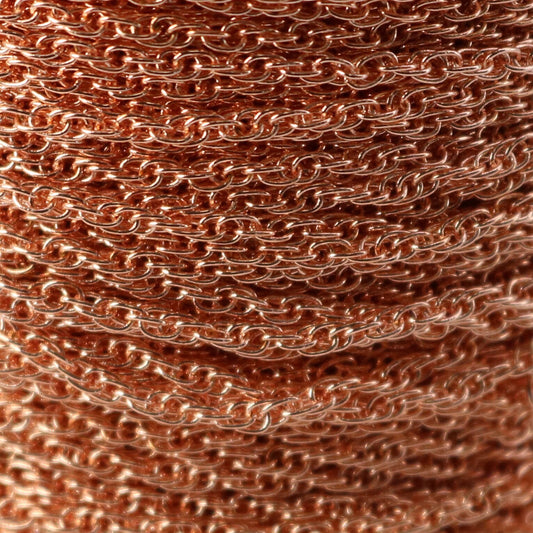 NEWnew 100 ft of Copper (Bright Copper) Plated SOLDERED ROPE Twisted Curb Chain - 2.0mm width Solder link -w Free Matching Jumpring(100 pcs)