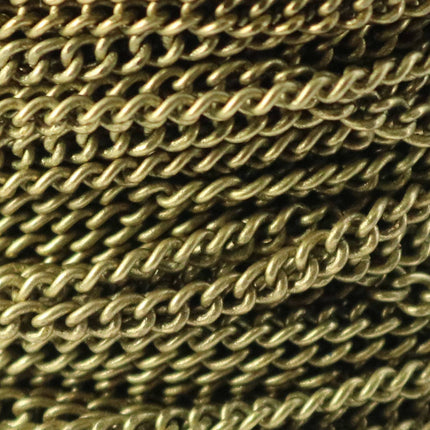 100 ft of Antique Brass Plated SOLDERED FACET sturdy Chunky Curb Chain - 2.7mm width Solder link - w Free Jumpring (100 pcs) - 2.7F