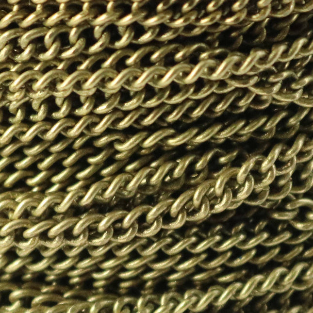100 ft of Antique Brass Plated SOLDERED FACET sturdy Chunky Curb Chain - 2.7mm width Solder link - w Free Jumpring (100 pcs) - 2.7F