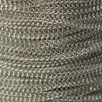 10 feet spool of Sterling Silver Plated SOLDERED FACET Curb Chain - 2.3mm Solder link - with Free Matching Jumpring (10 pcs) - 2.3F