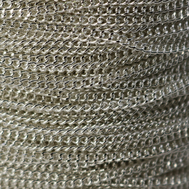 10 feet spool of Sterling Silver Plated SOLDERED FACET Curb Chain - 2.3mm Solder link - with Free Matching Jumpring (10 pcs) - 2.3F