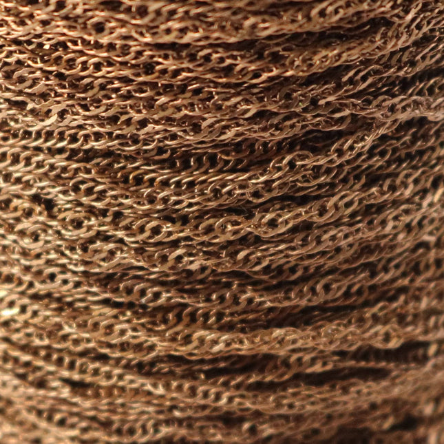 NEWnew 100 ft spool of Antique Copper Plated SOLDERED TWIST Twisted Rope Curb Chain - 1.8mm width Solder link - w Free Jumpring(100 pcs)